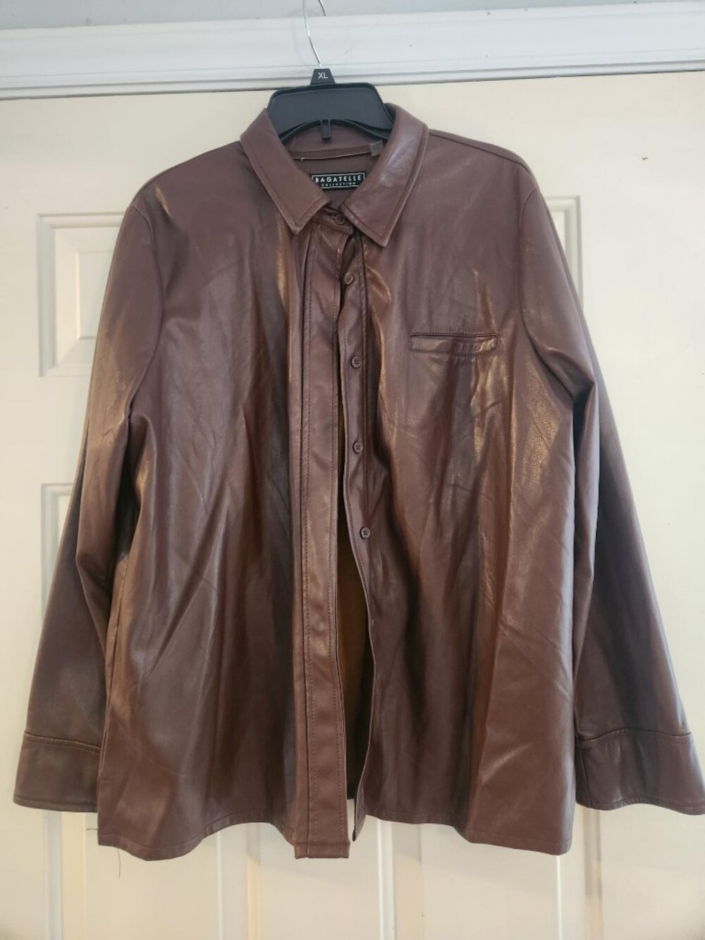 Bagatelle Women's Faux Leather Shirt Jacket